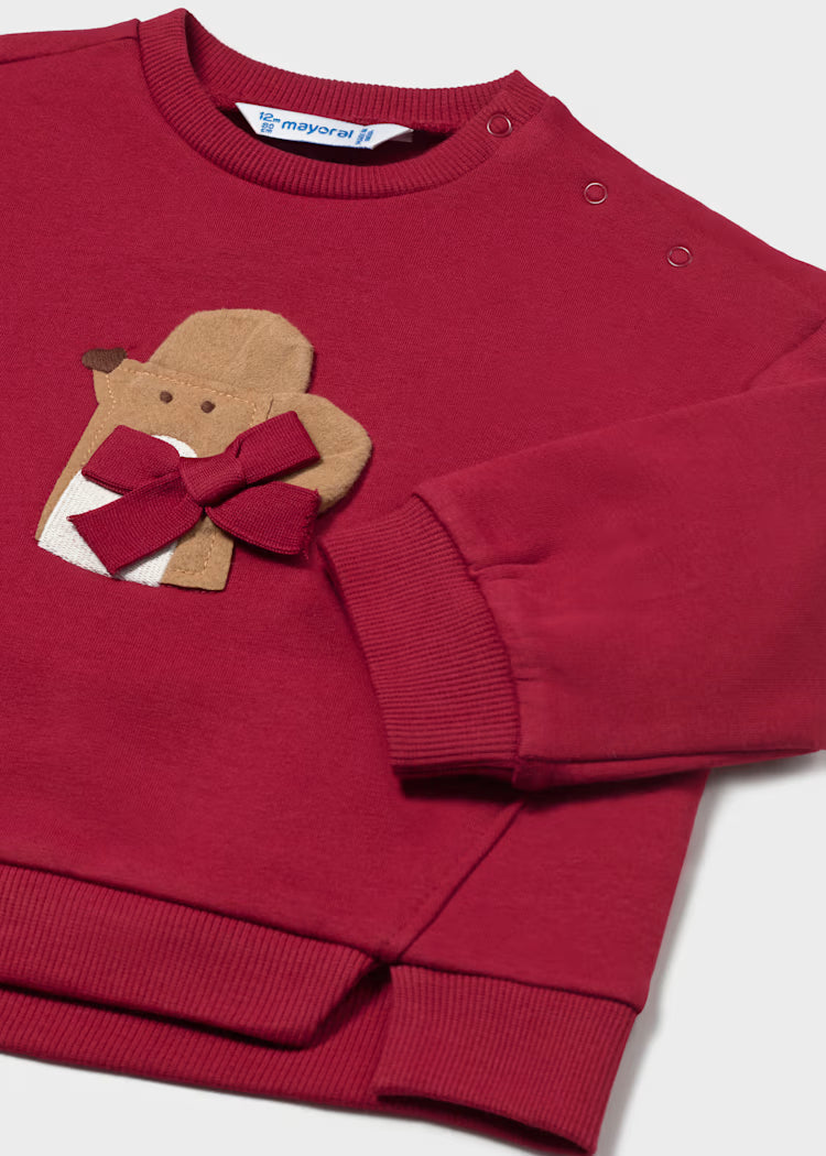 Mayoral Squirrel Appliqué Sweatshirt | Brick 2433