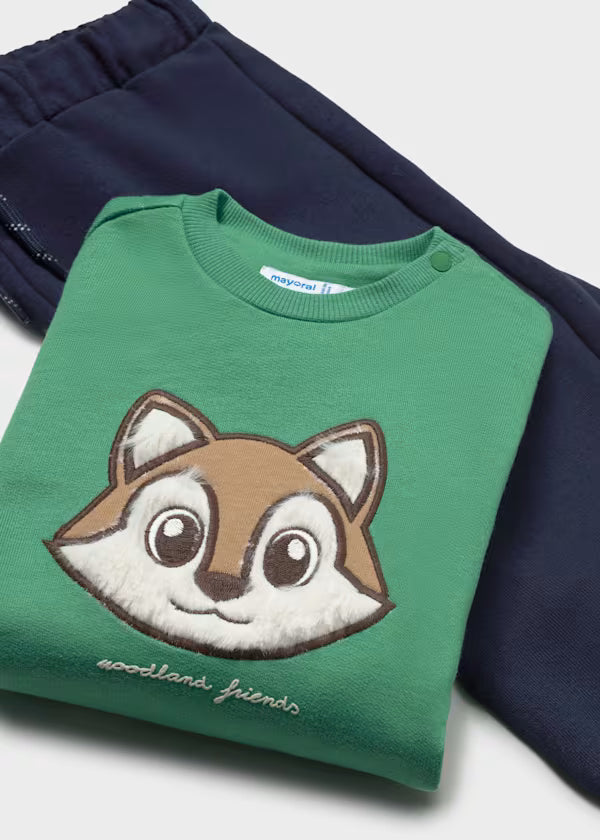 Mayoral – Pullover & Pants Tracksuit | Green/Navy