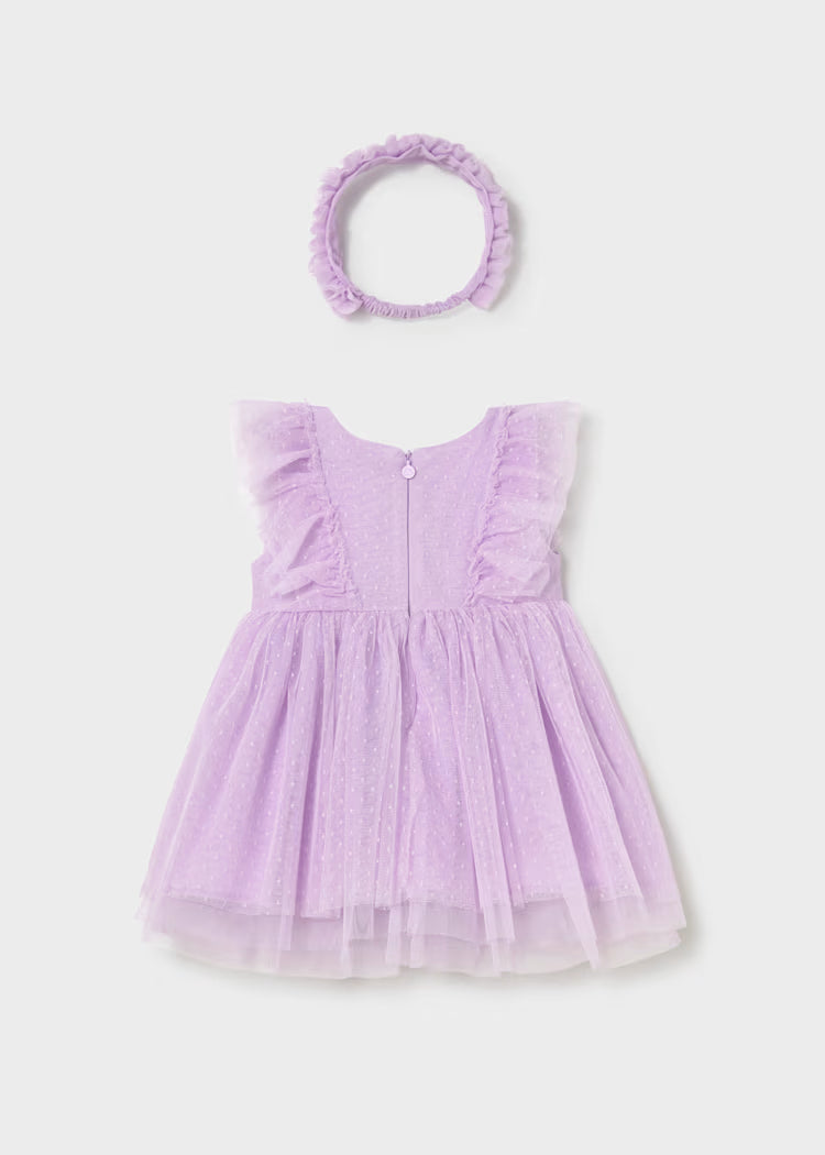 Mayoral Girls Dress w H/ Band  | Mauve 1905/ SS26