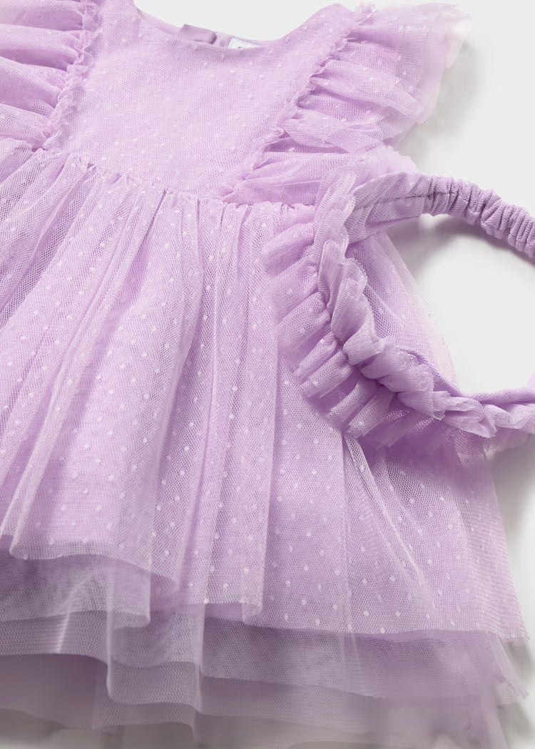 Mayoral Girls Dress w H/ Band  | Mauve 1905/ SS26