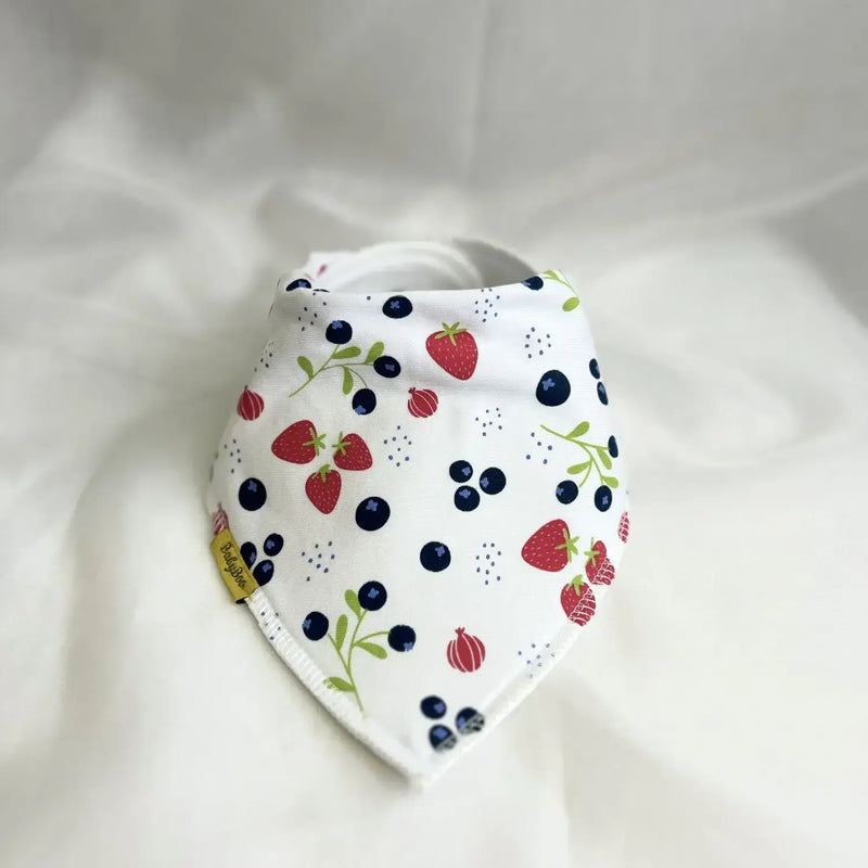 Babyboo Forest Berries White Organic  Bandana Bib