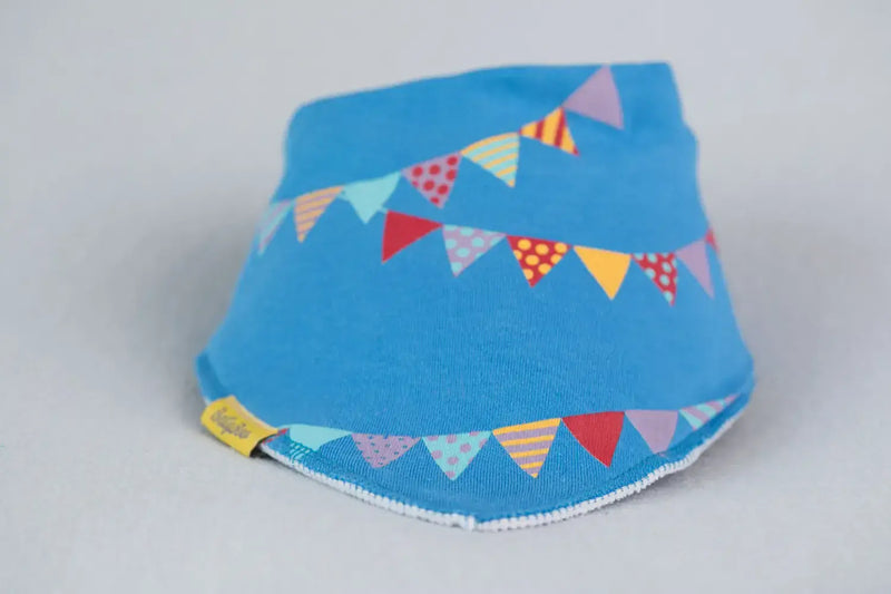 Babyboo Party Time Blue Organic Bandana Bib