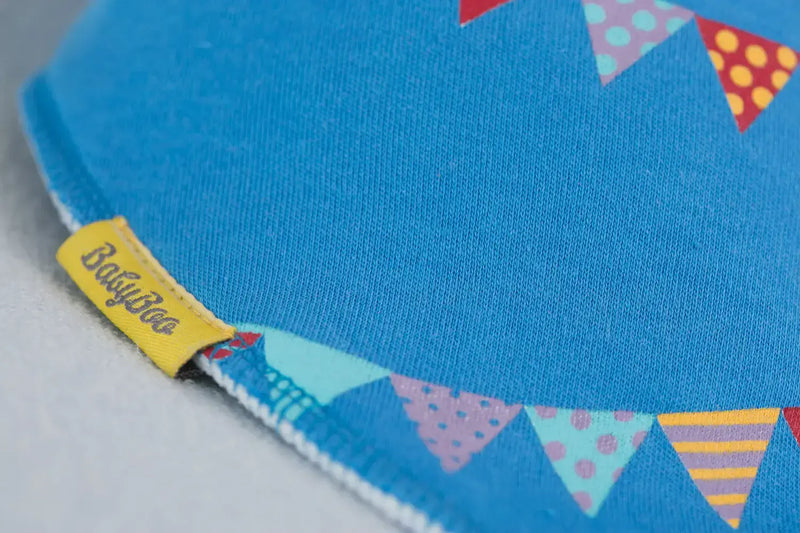 Babyboo Party Time Blue Organic Bandana Bib