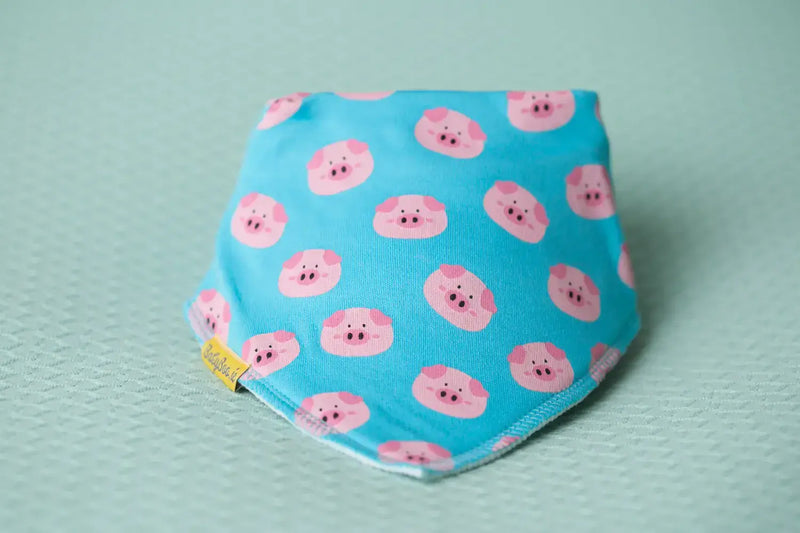 Babyboo Three Little Pigs Turquoise Organic  Bandana Bib