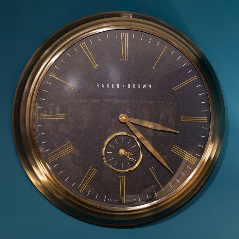 Baker And Brown Clock  49 cm| Black/Gold TL6644
