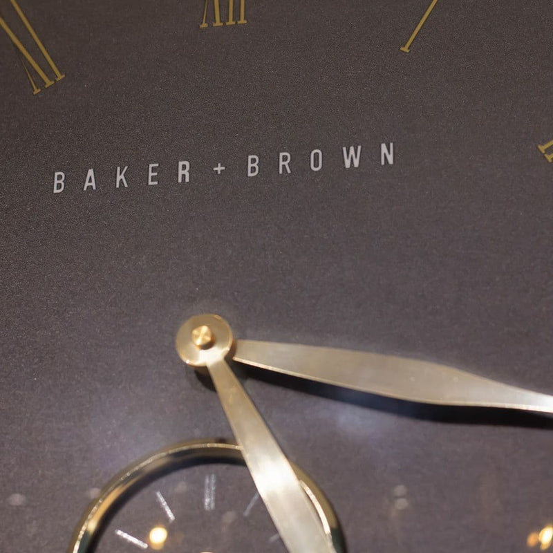 Baker And Brown Clock  49 cm| Black/Gold TL6644