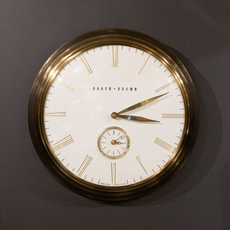 Baker And Brown Clock  49 cm| White/Gold TL6645
