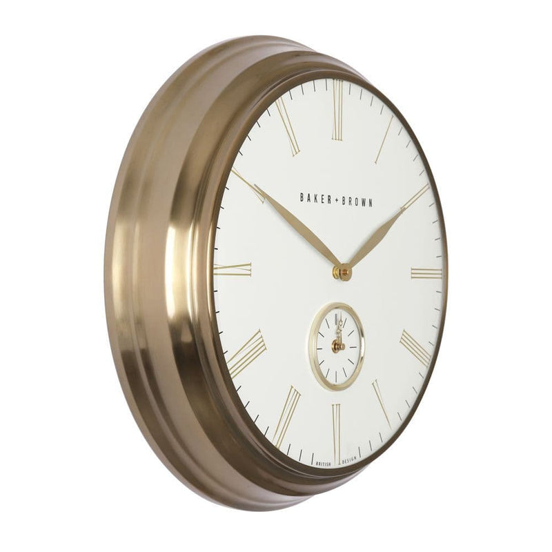 Baker And Brown Clock  49 cm| White/Gold TL6645