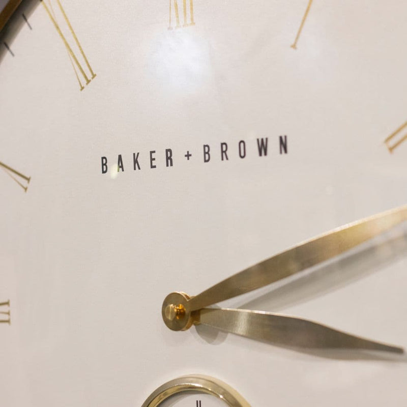 Baker And Brown Clock  49 cm| White/Gold TL6645