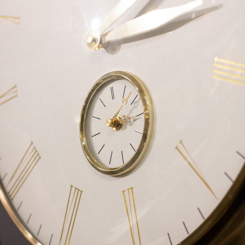 Baker And Brown Clock  49 cm| White/Gold TL6645