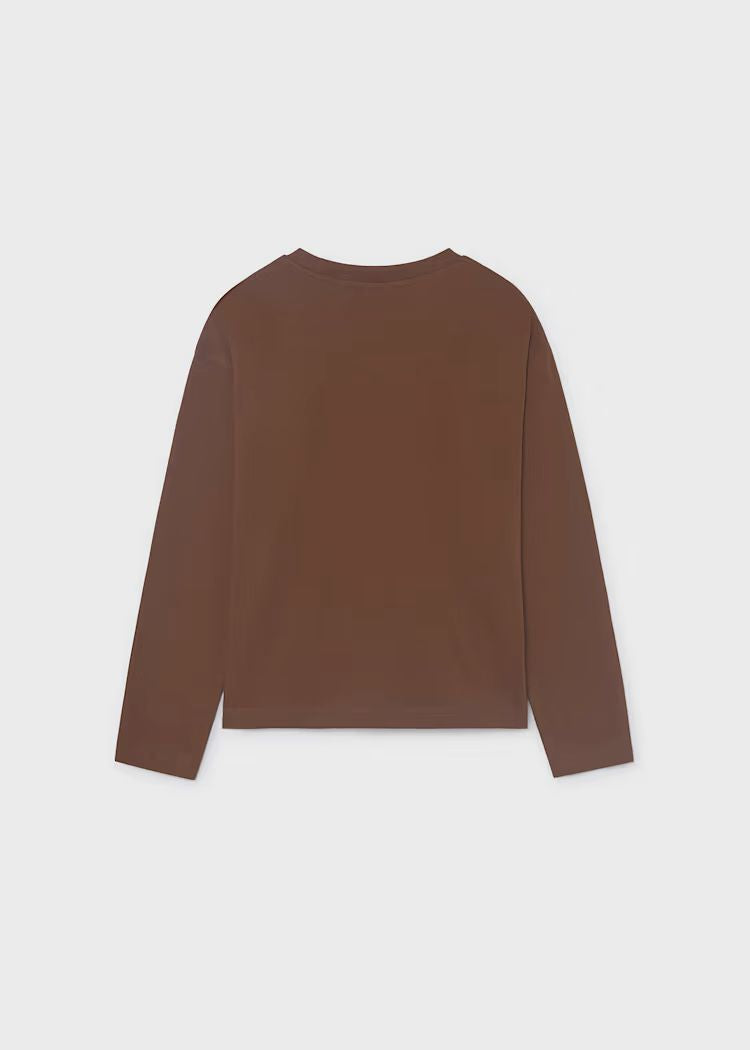 Mayoral Boys Long-Sleeve T-Shirt | Chocolate 842
