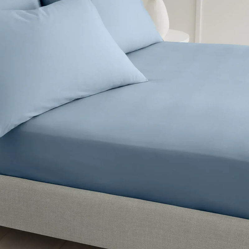 Bianca  200TC Percale Fitted Sheet | Blue