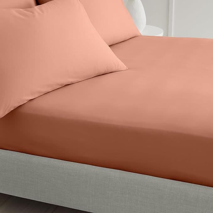 Bianca  200TC Percale Fitted Sheet | Clay