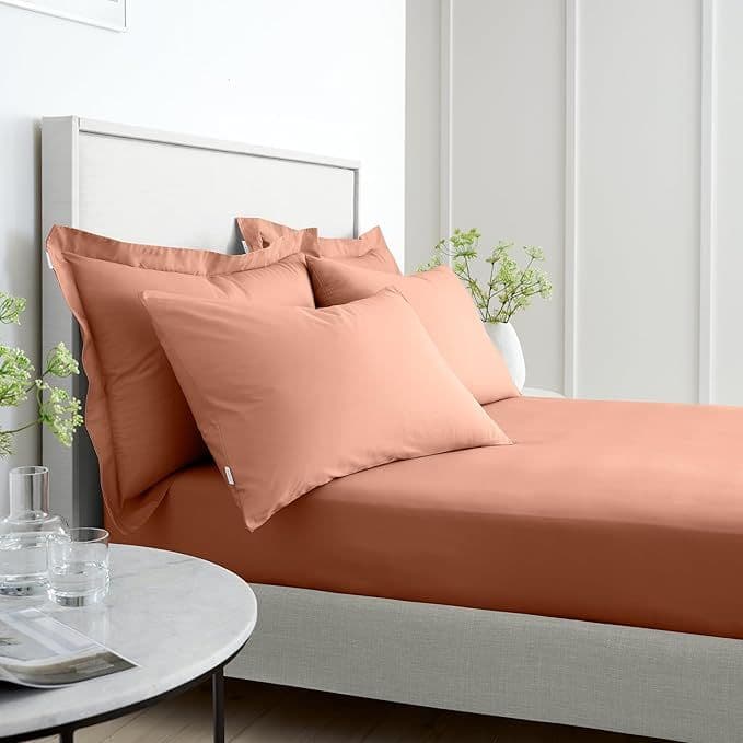 Bianca  200TC Percale Fitted Sheet | Clay