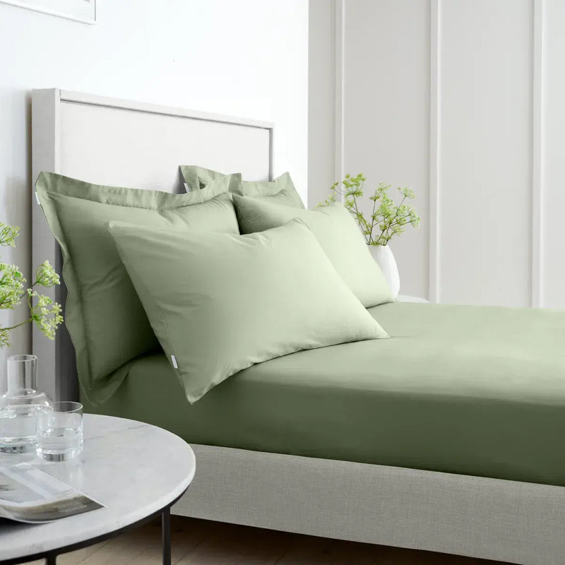 Bianca 200TC Percale Pillowcase | Sage