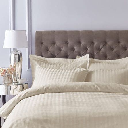 Bianca 300TC Satin Stripe Quilt |Natural