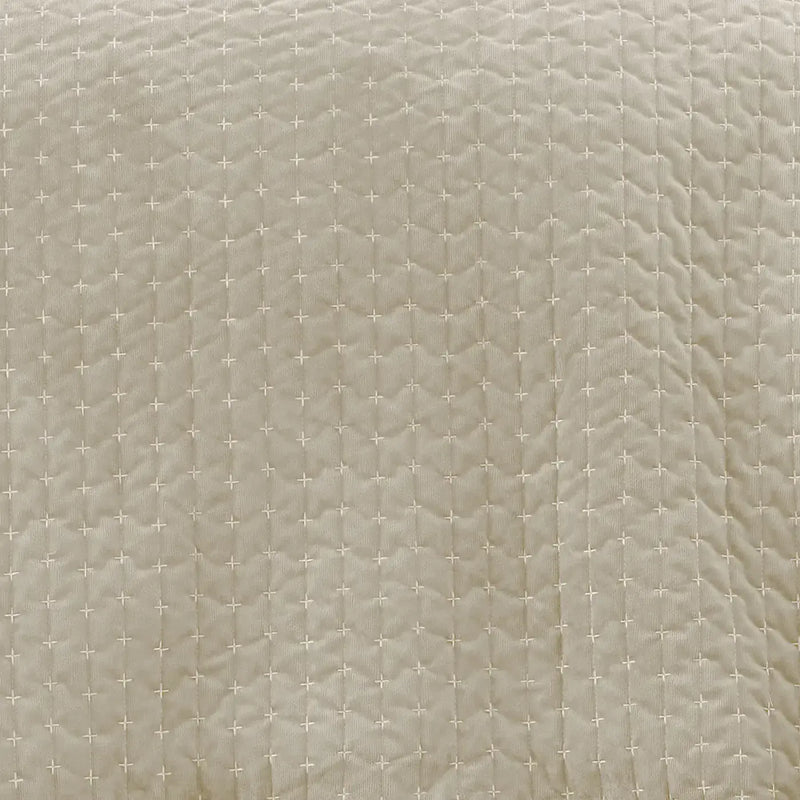 Bianca Attica  Velvet Embroidered Bedspread Natural