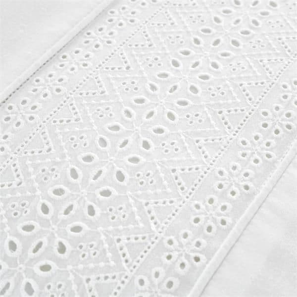 Bianca Broderie Anglaise Quilt Set | White