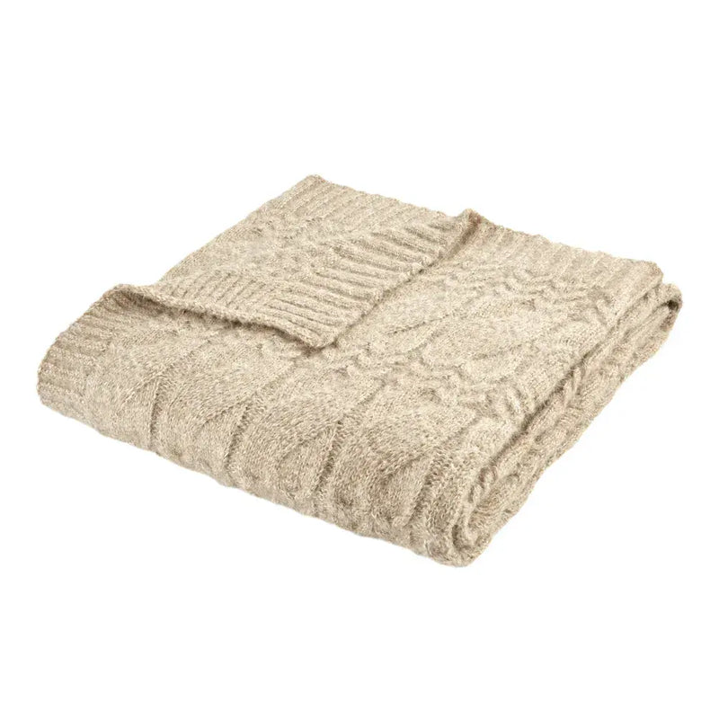 Bianca Cable Knit Throw 150 x 200 cm| Natural