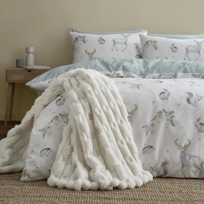 Bianca Carved Faux Throw | Cream