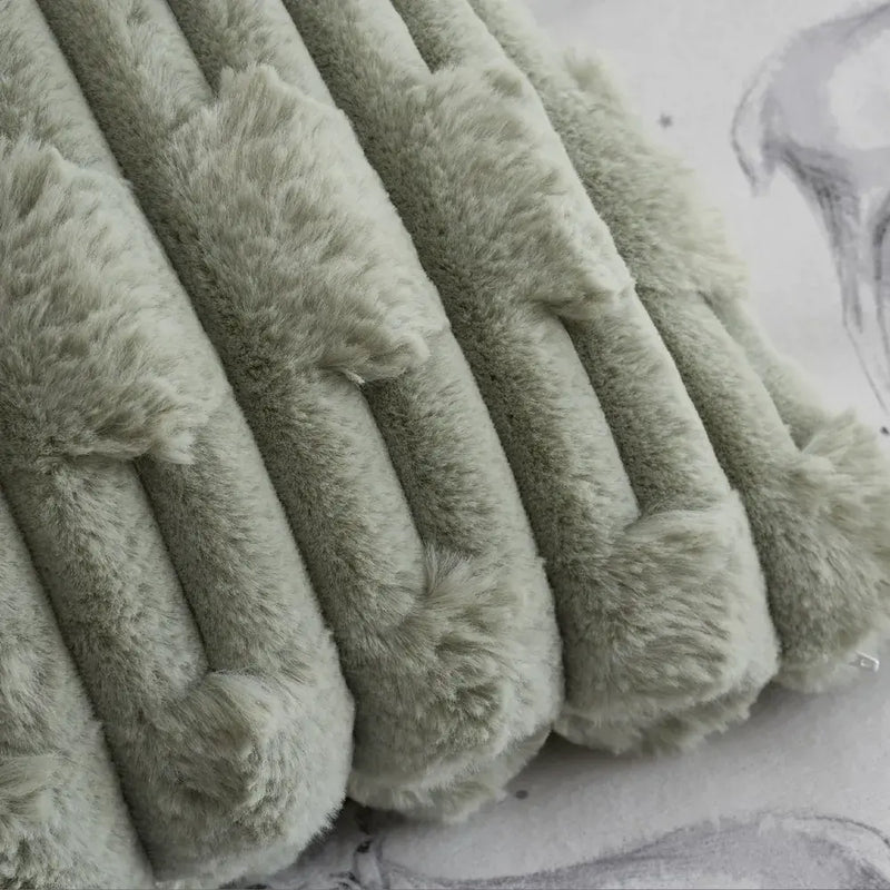 Bianca Carved Faux Throw | Sage