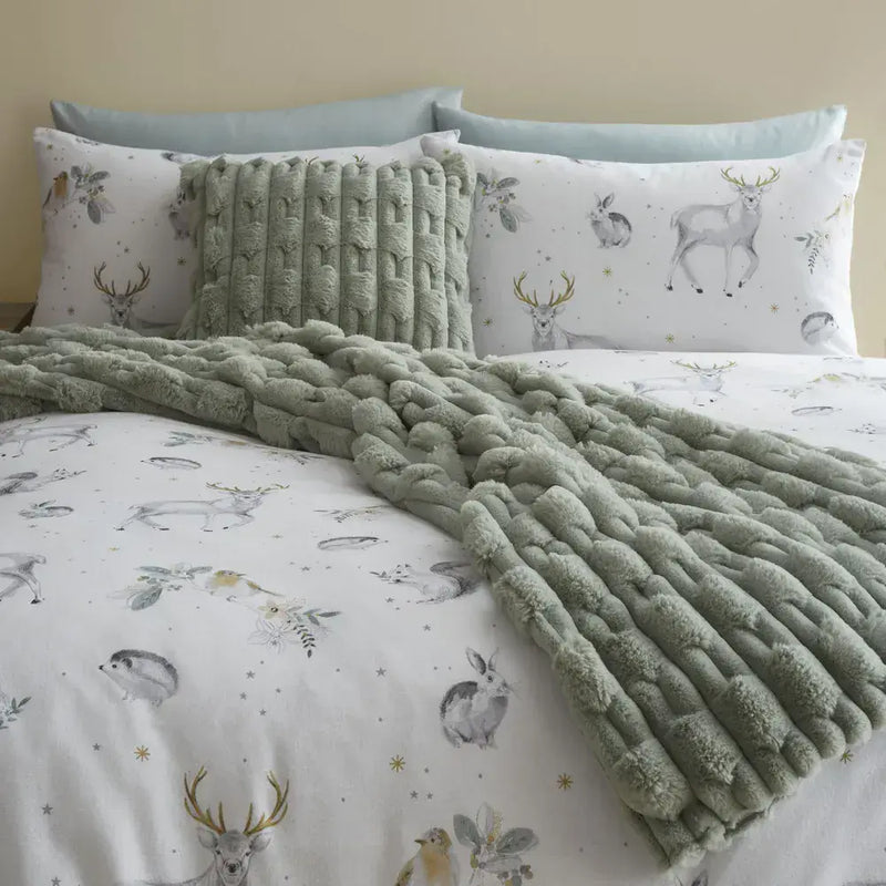 Bianca Carved Faux Throw | Sage