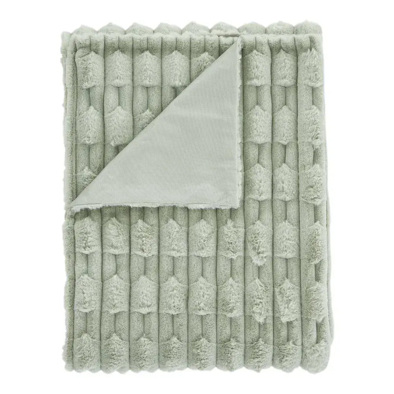 Bianca Carved Faux Throw | Sage