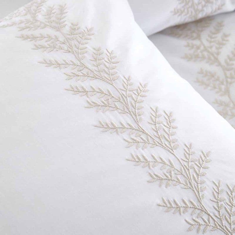 BIANCA Embroidery Leaf Duvet Cover Set - Natural