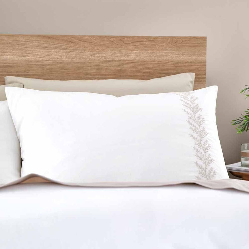 BIANCA Embroidery Leaf Duvet Cover Set - Natural
