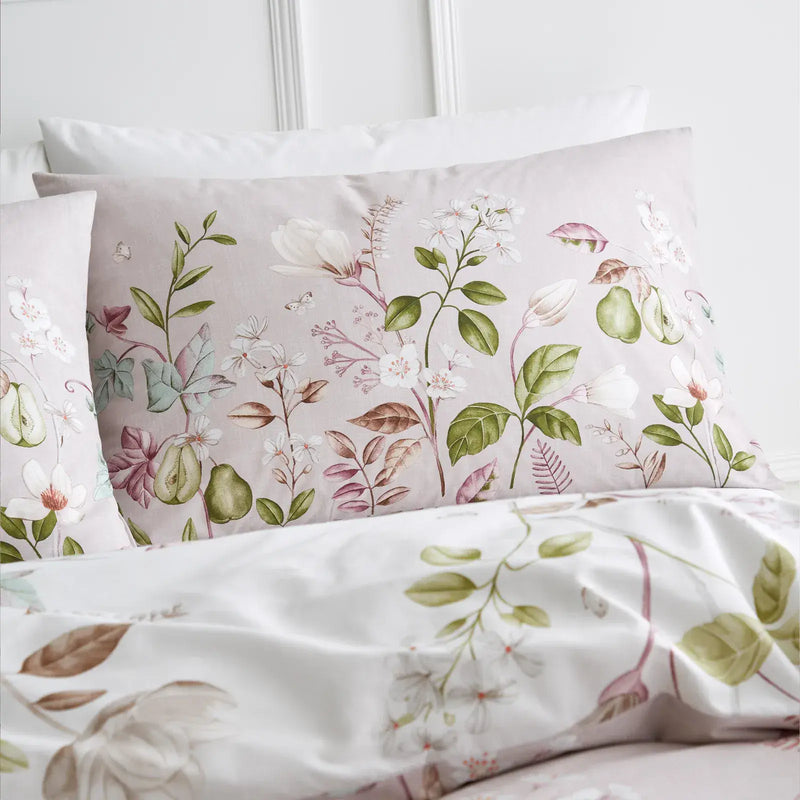 Bianca Francesca Floral Cotton Reversible Duvet Cover Set | Blush