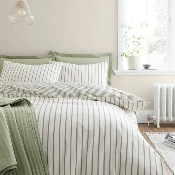 Bianca Hampton Stripe Quilt Set | Green
