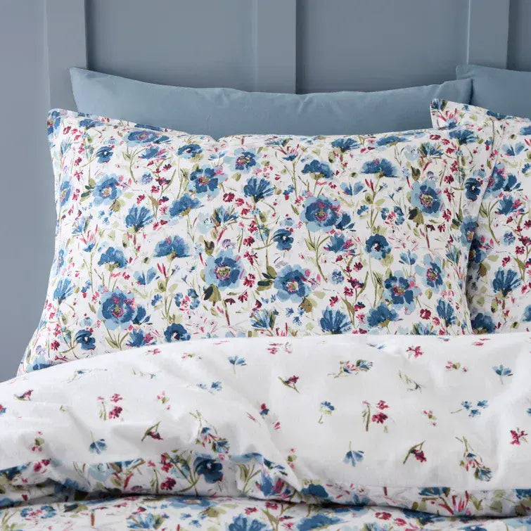 Bianca Ophelia Floral Brushed Quilt Set | Blue