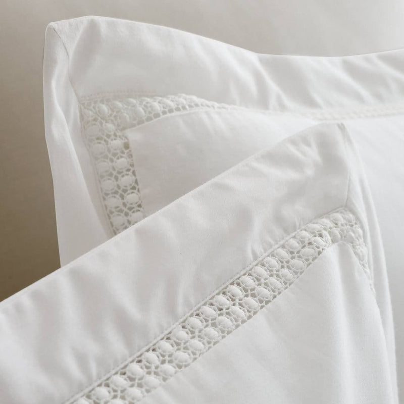 Bianca Oxford Lace Trim Duvet | White