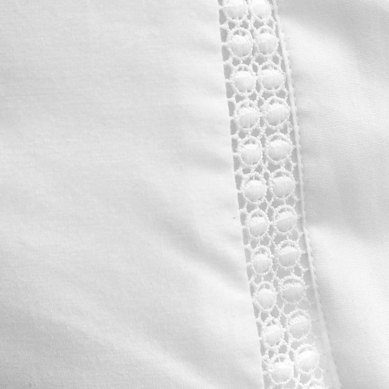 Bianca Oxford Lace Trim Duvet | White