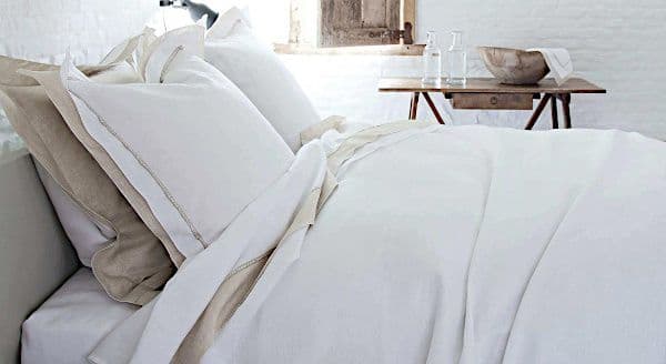 Bianca Oxford Lace Trim Quilt Set | Natural