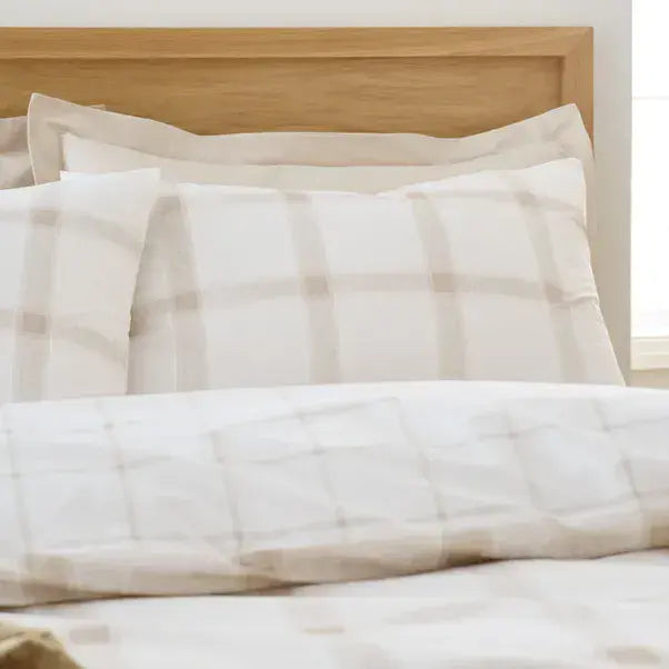 Bianca Oxton Check Duvet Set | Natural