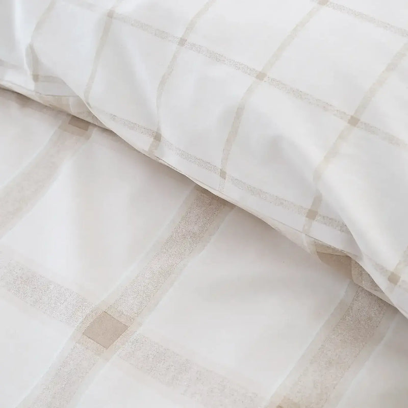Bianca Oxton Check Duvet Set | Natural