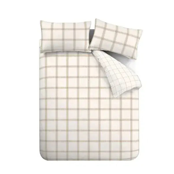Bianca Oxton Check Duvet Set | Natural