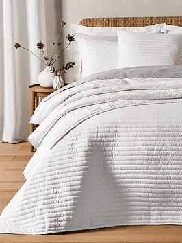 Bianca Quilted Lines Bedspread |Silver Grey