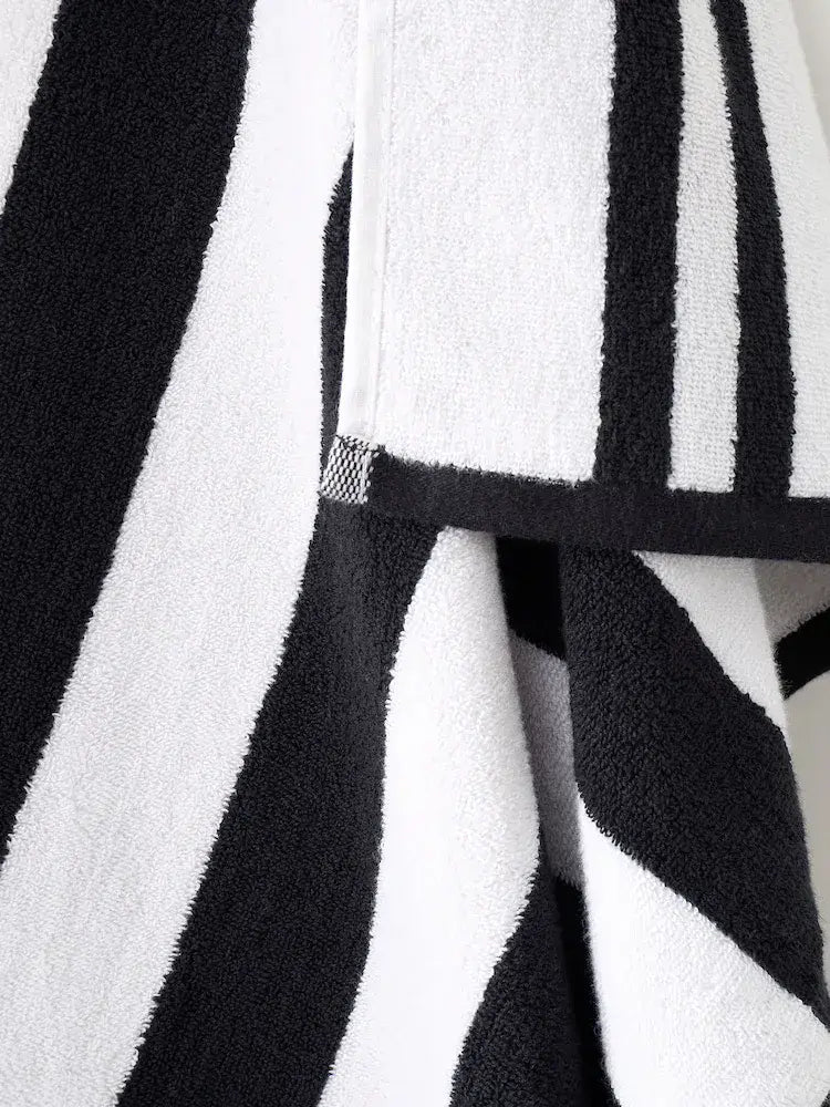 Bianca Reversible Stripe Jacquard Towels | Black