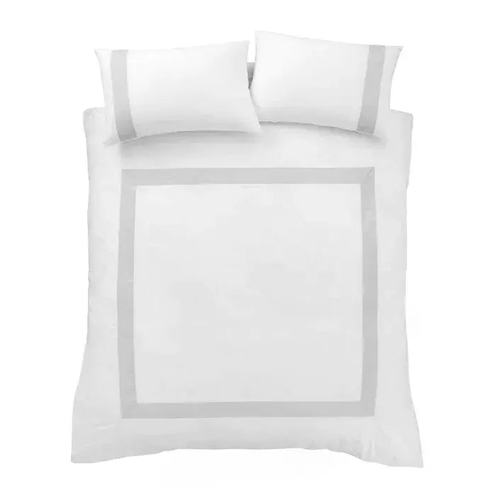 Bianca Tailored Quilt Set White Silver