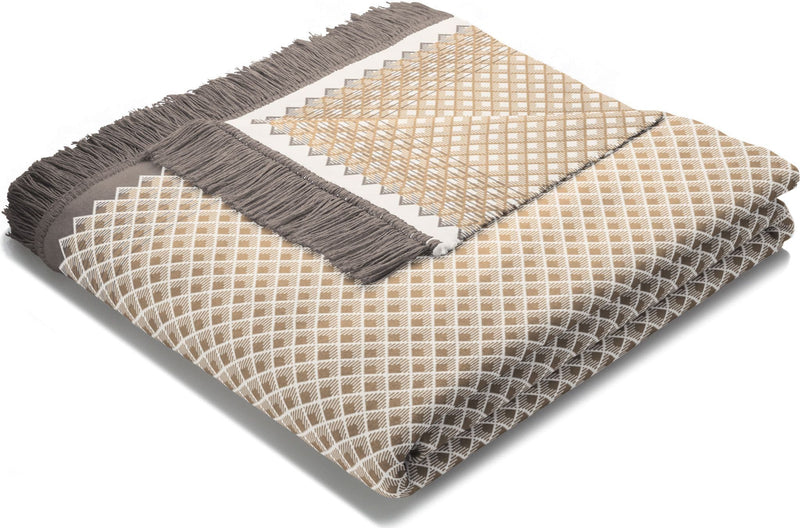 Biederlack Blanket  Diamonds  150x200cm | Natural B5730