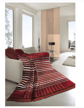 Biederlack  Border Check Blanket 140 x 180 cm | Bordeaux 823861