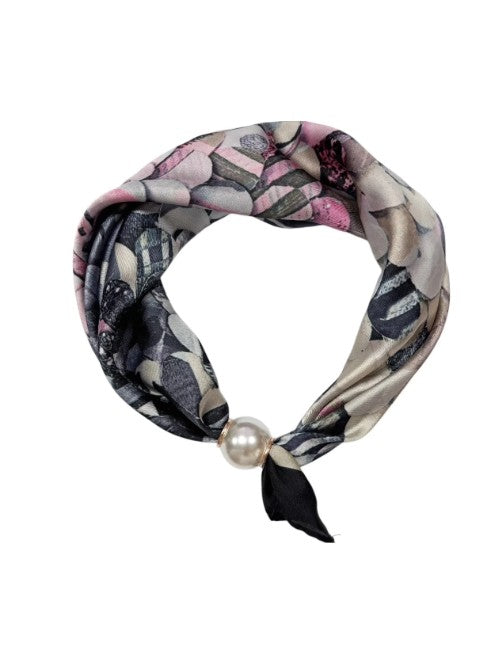 Best Angel Scarf with pearls & Magnetic Closure | Black BA4408-5