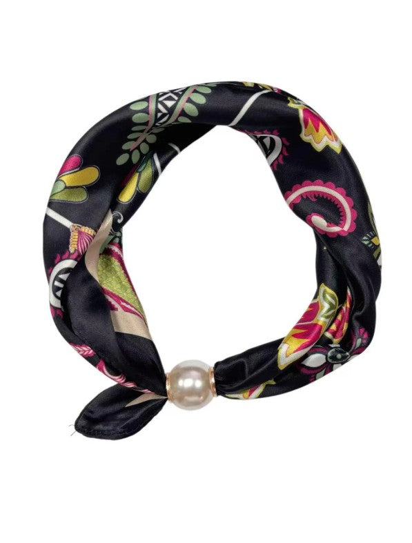 Best Angel Scarf with pearls & Magnetic Closure | Black BA4414_5