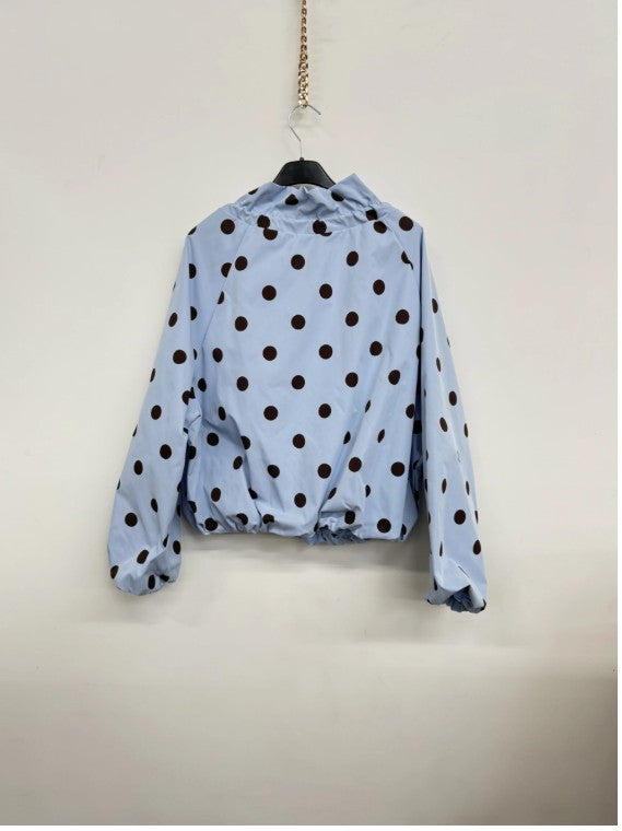 MAY MODA Rose Polka Dot Lightweight Jacket | Sky Blue