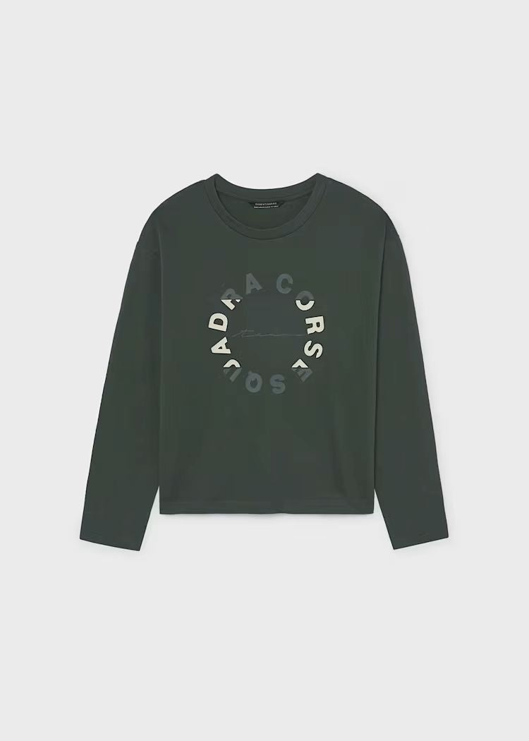 Mayoral Boys Embossed Letter L/S Top | Fir 7043