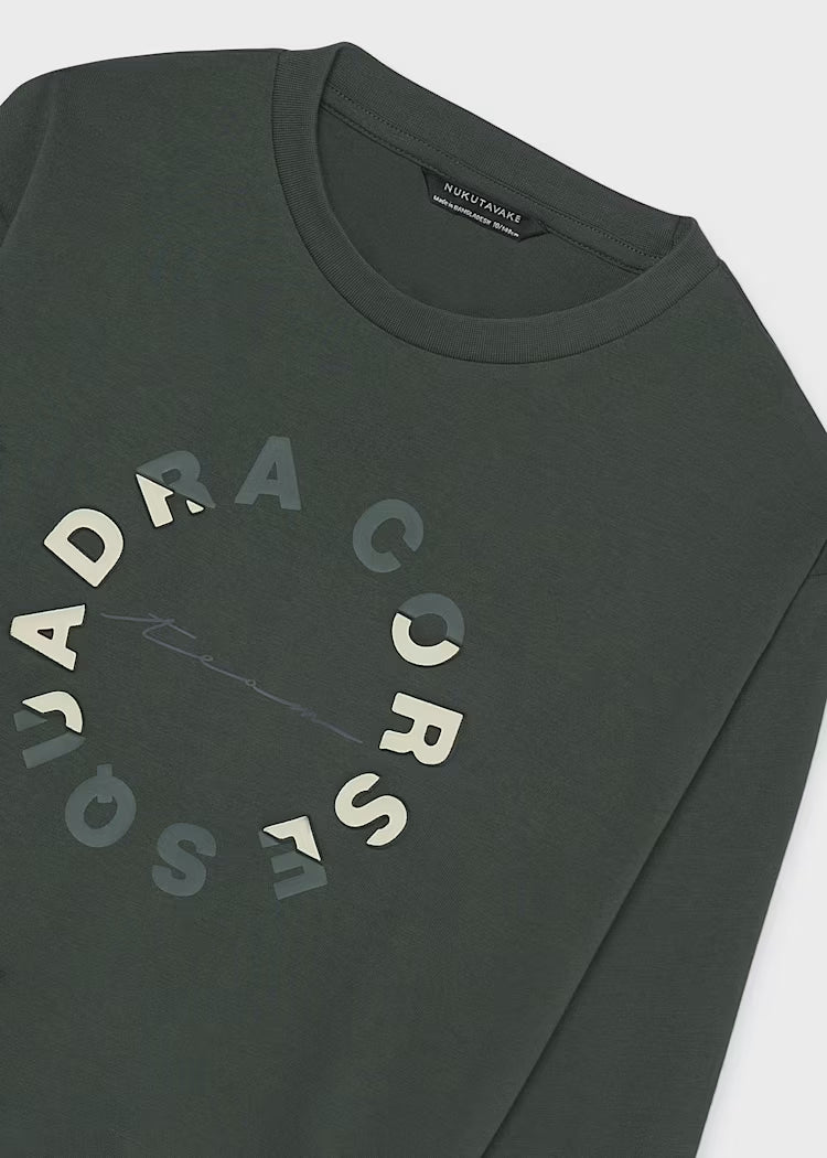 Mayoral Boys Embossed Letter L/S Top | Fir 7043