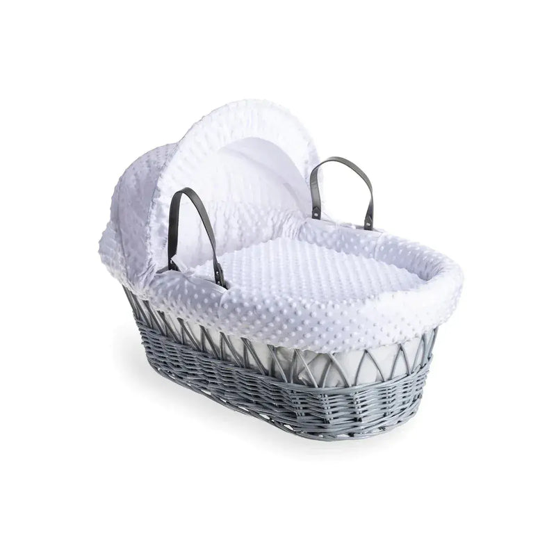 BR Nursery Cuddles Wicker Moses Basket | Grey