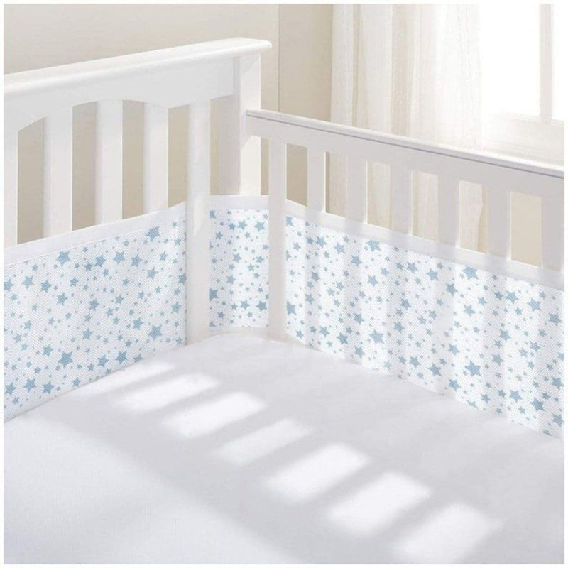 BreathableBaby 2 Sided Breathable mesh Cot Liner Twinkle Blue